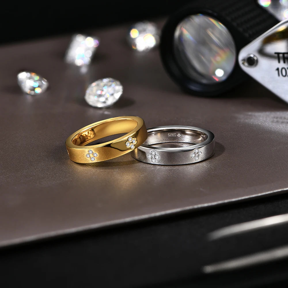 Moissanite Flower Band Ring