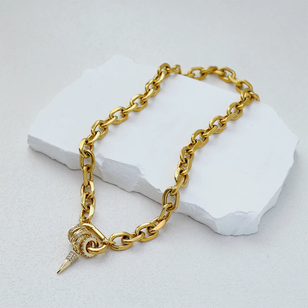 Luxury Gold Plated Zircon Choker Necklace