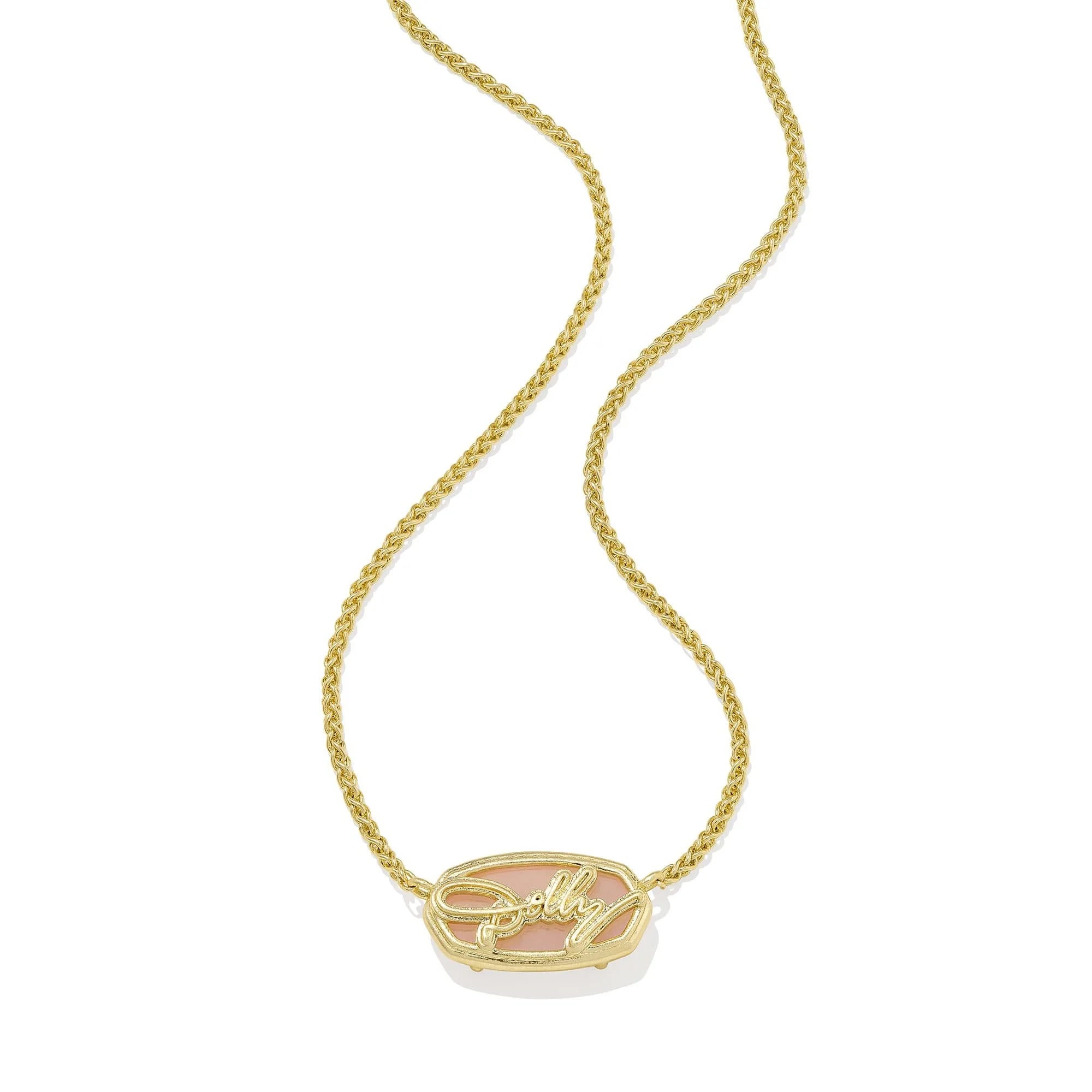 Kendra Scott Double Chain Elisa Pink Drusy Crystal Butterfly Pendant Necklace