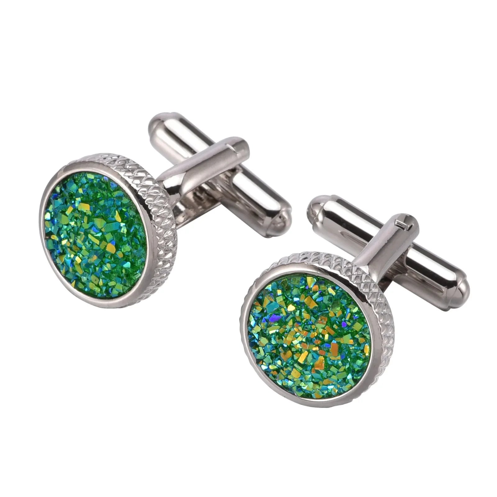 Crystal Round Cufflinks