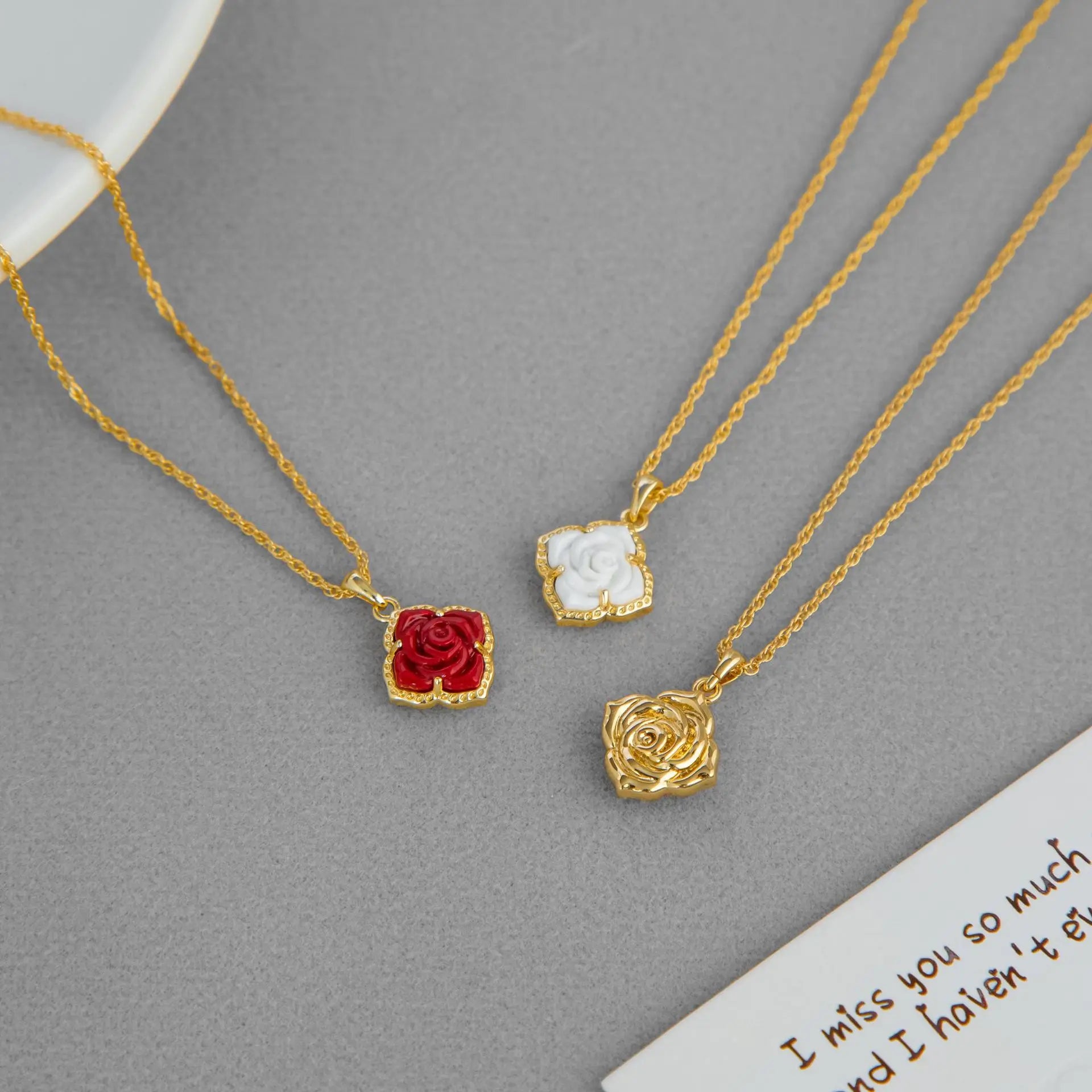 Rose Flower Pendant Clavicle Necklace- Kendra Scott Yellow Rose