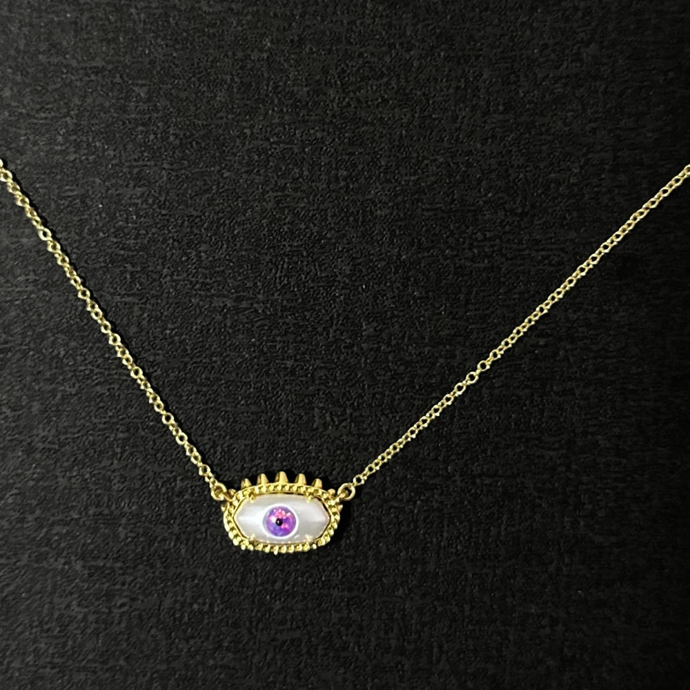 Evil Eye Pendant Necklace – Ivory Mother of Pearl Gold-Plated Kendra Scott