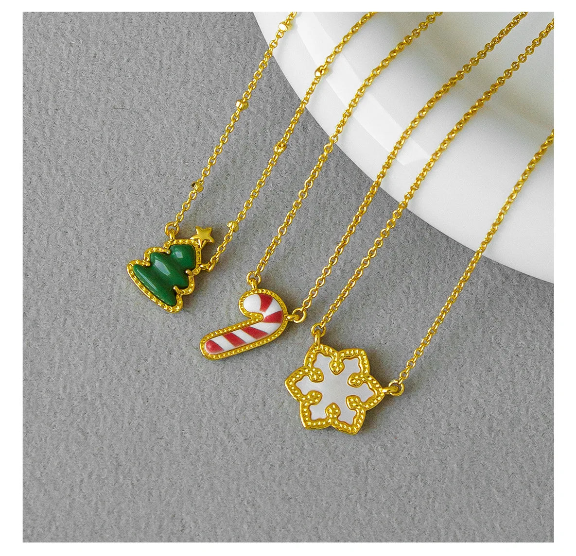 Kendra Scott Christmas Pendant Necklace – Candy Cane, Snowflake & Christmas Tree Charms