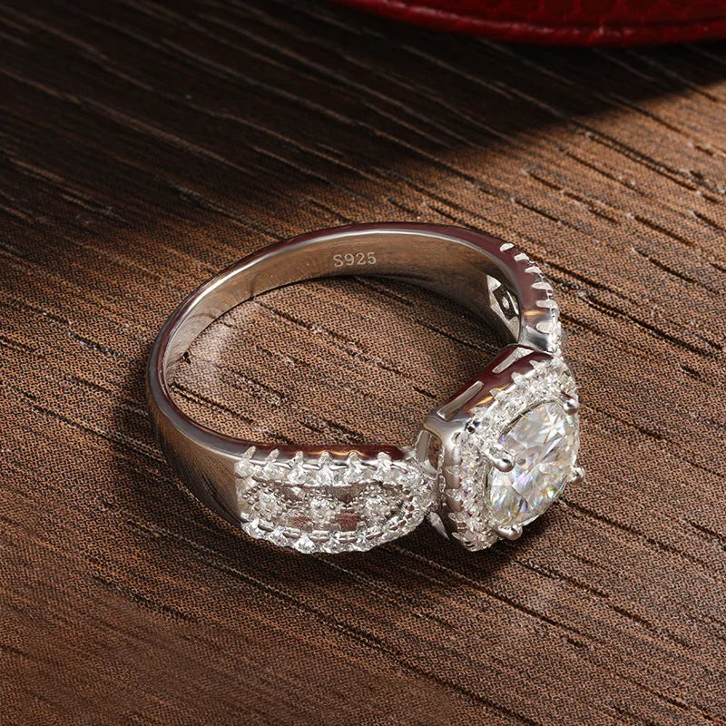 1CT Moissanite Ring 925 Silver