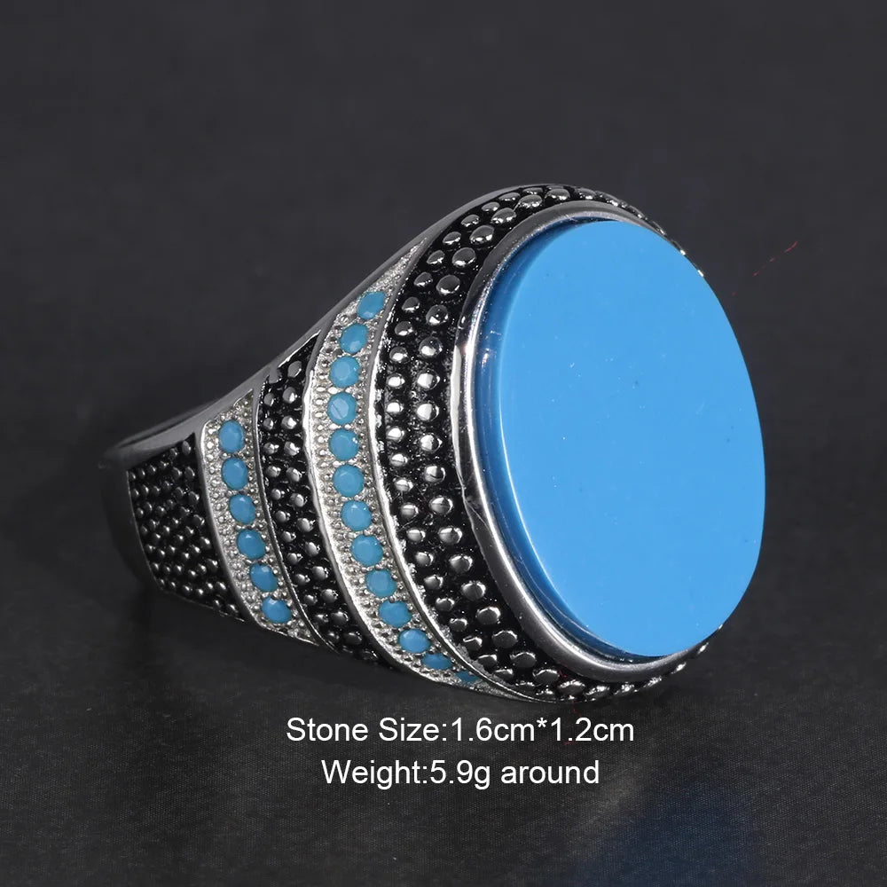 Men's Silver Turquoise Ring