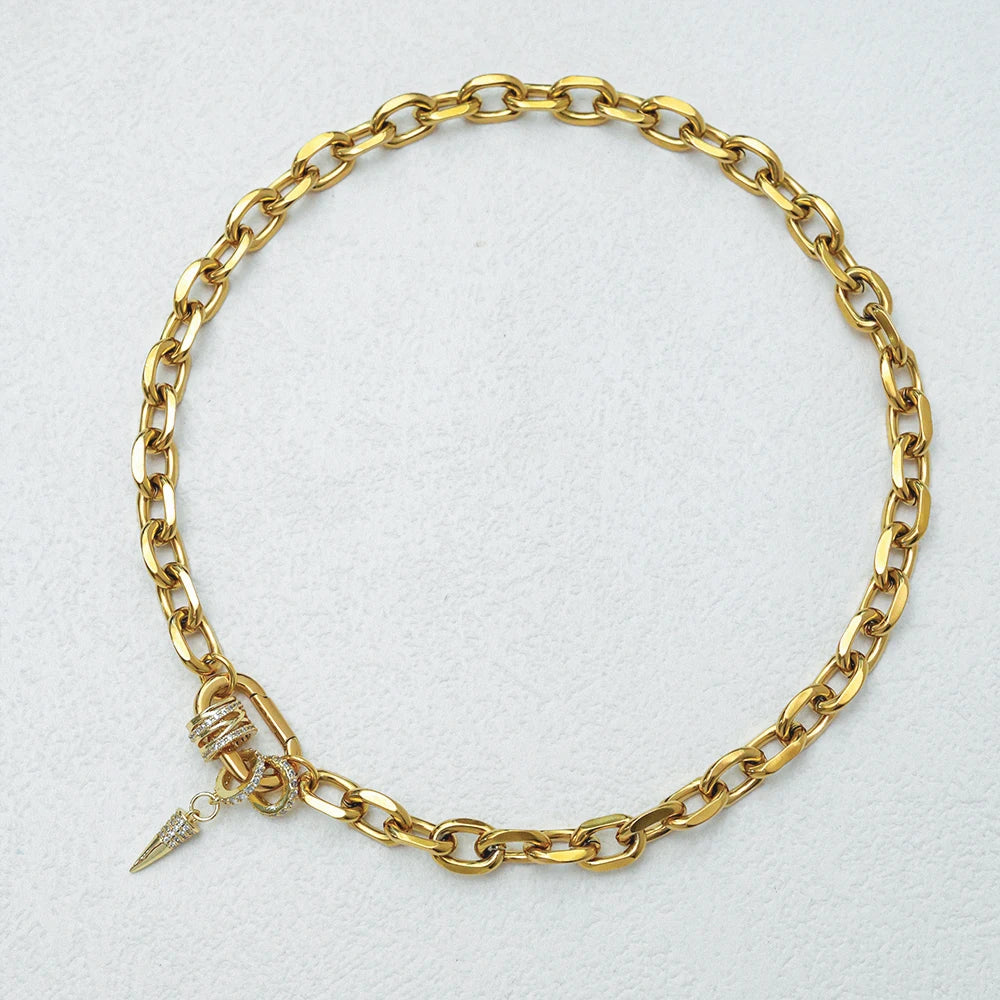 Luxury Gold Plated Zircon Choker Necklace