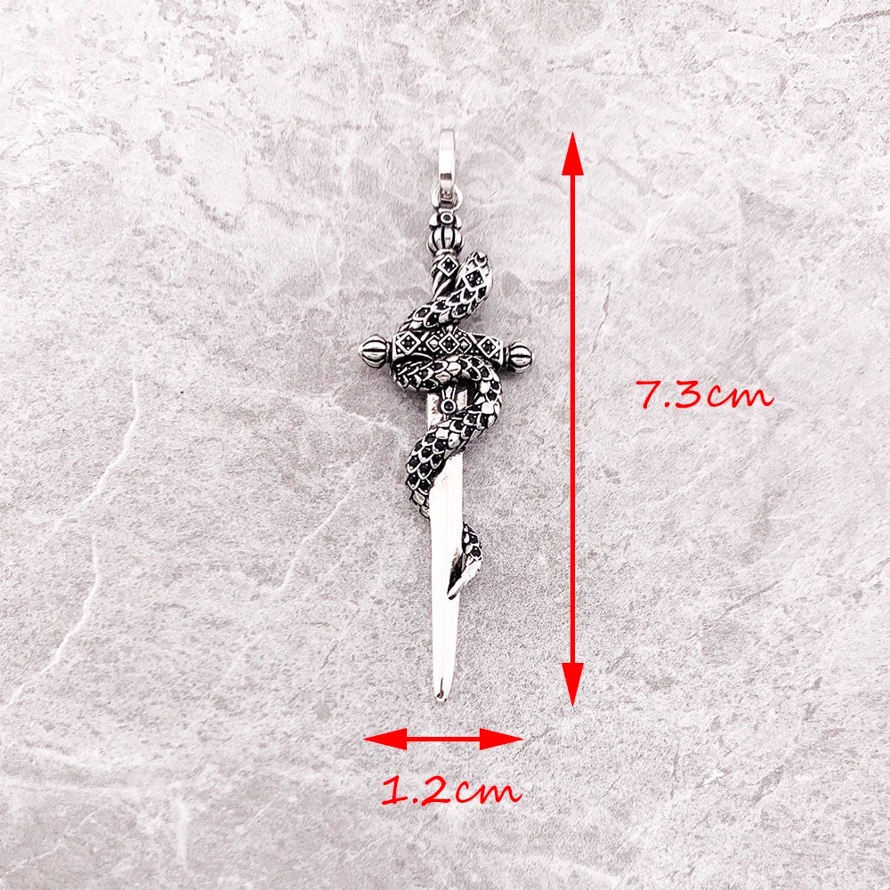 Sterling Sword Pendant Snake