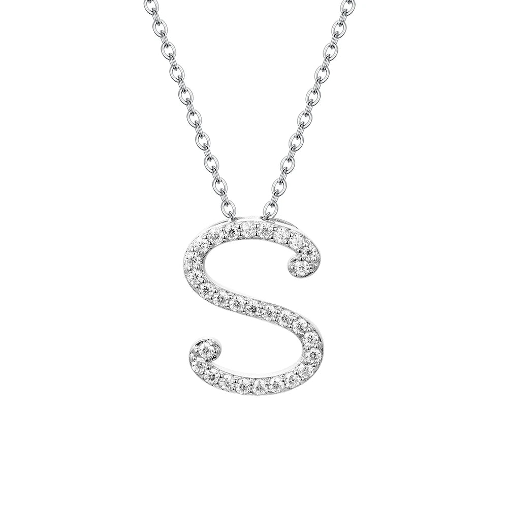 Moissanite Letter Pendant 925