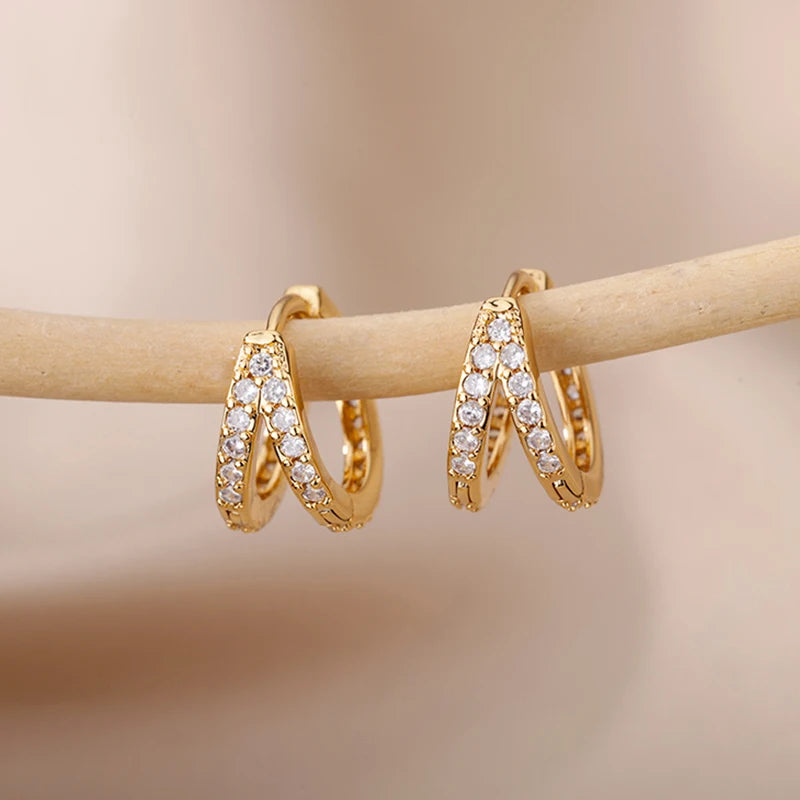 Zircon Luxury Hoop Earrings