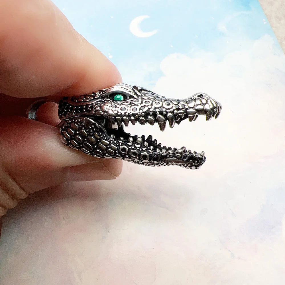 Crocodile Head Pendant 925 Sterling Silver
