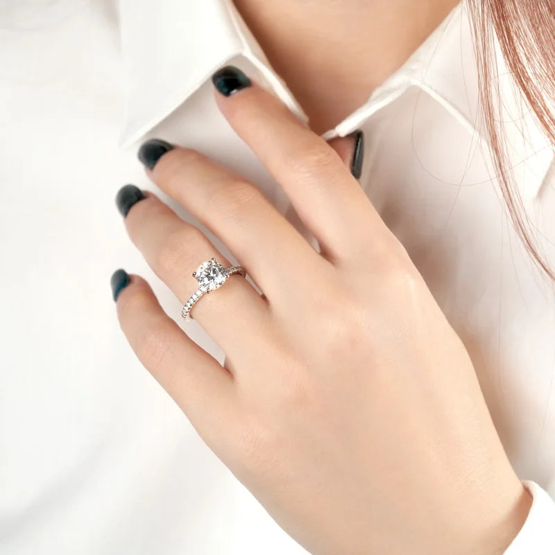 Eternity band Round Cut VVS1 D Color Moissanite Wedding Ring for Women