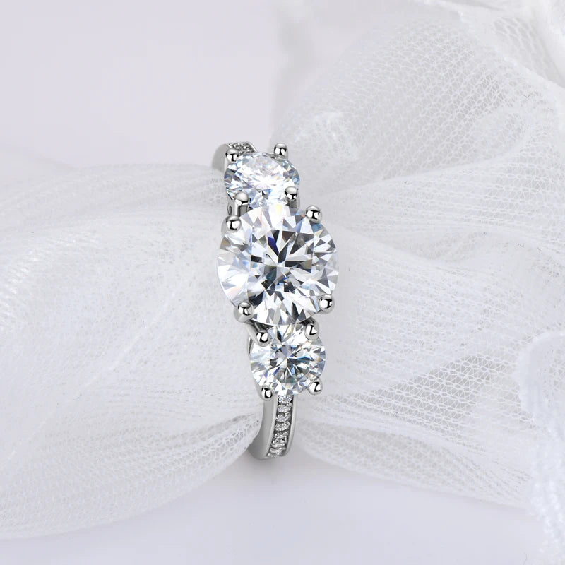 3-Stone Moissanite Wedding Ring for Women