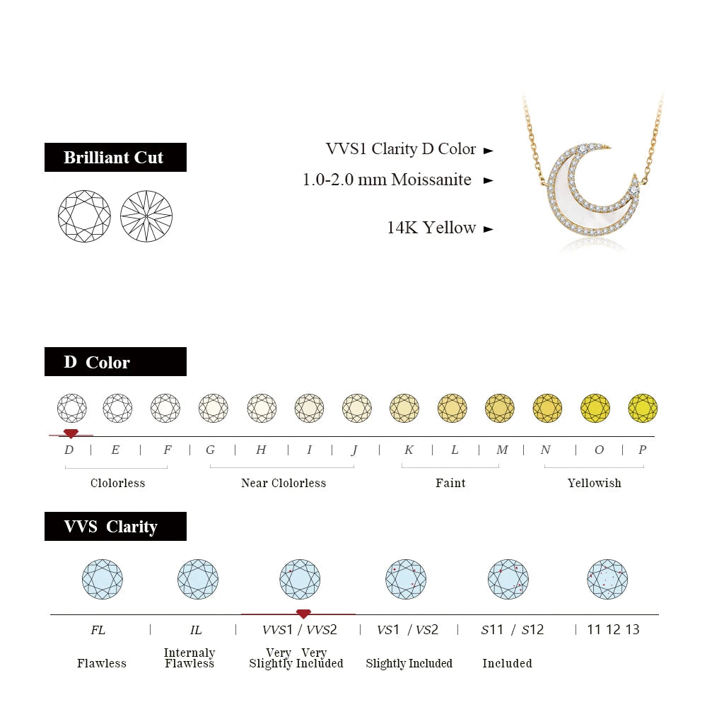 Luxury Moon Moissanite Necklace