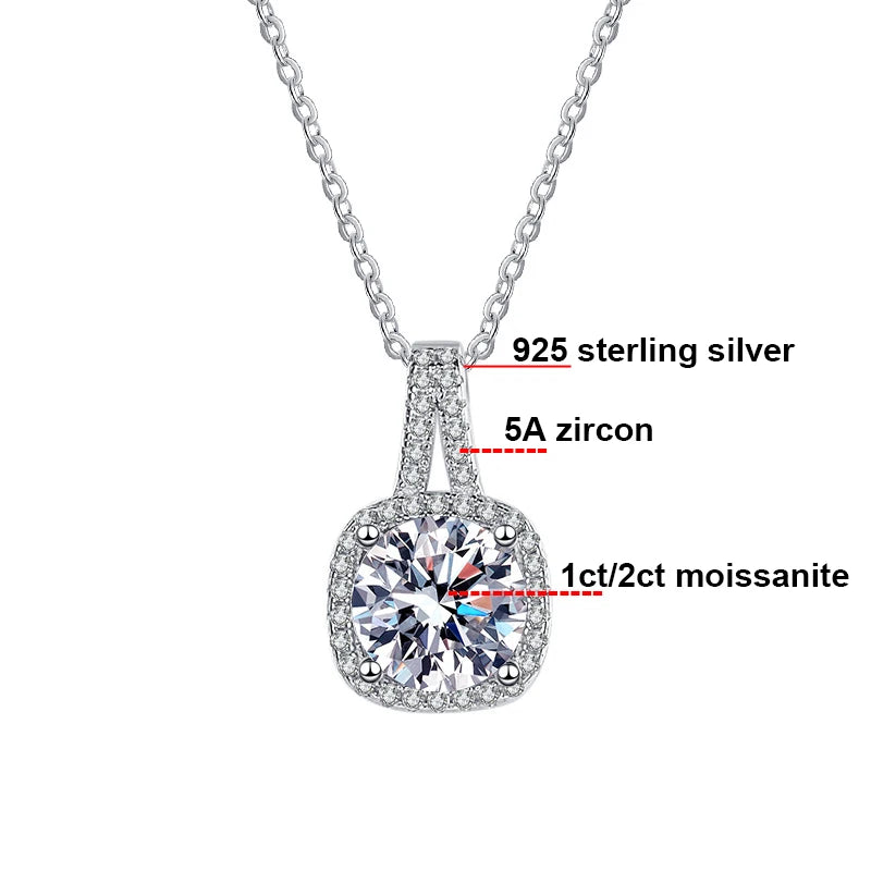 Petite & Pretty Square Moissanite Necklace