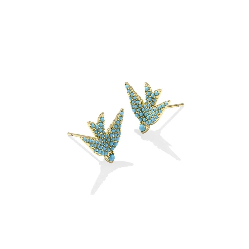 Melody Bird Gold Stud Earrings- Kendra Scott