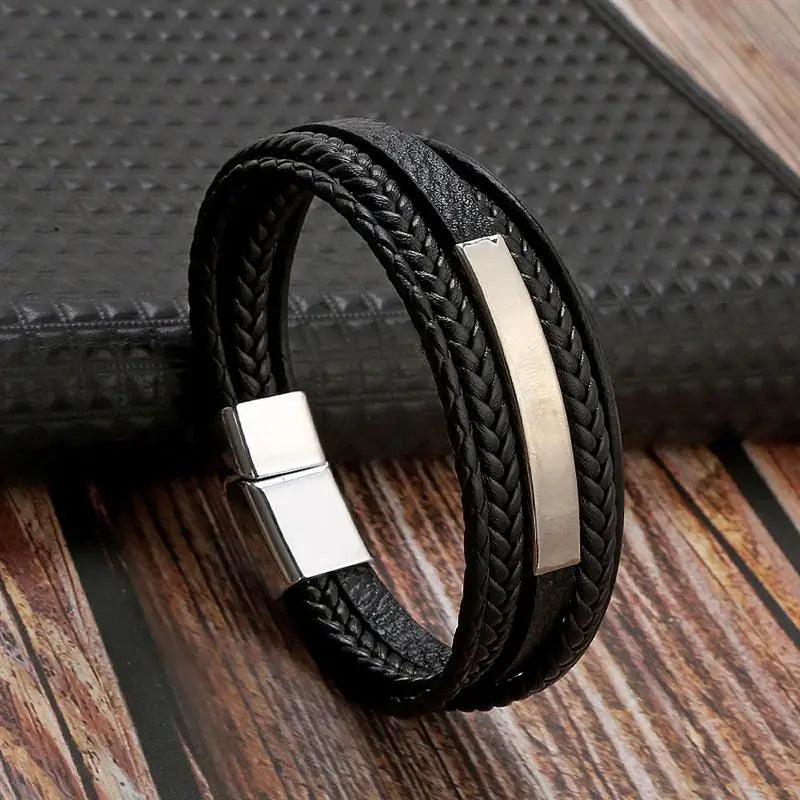 Multi-Layer Leather Bracelet Men