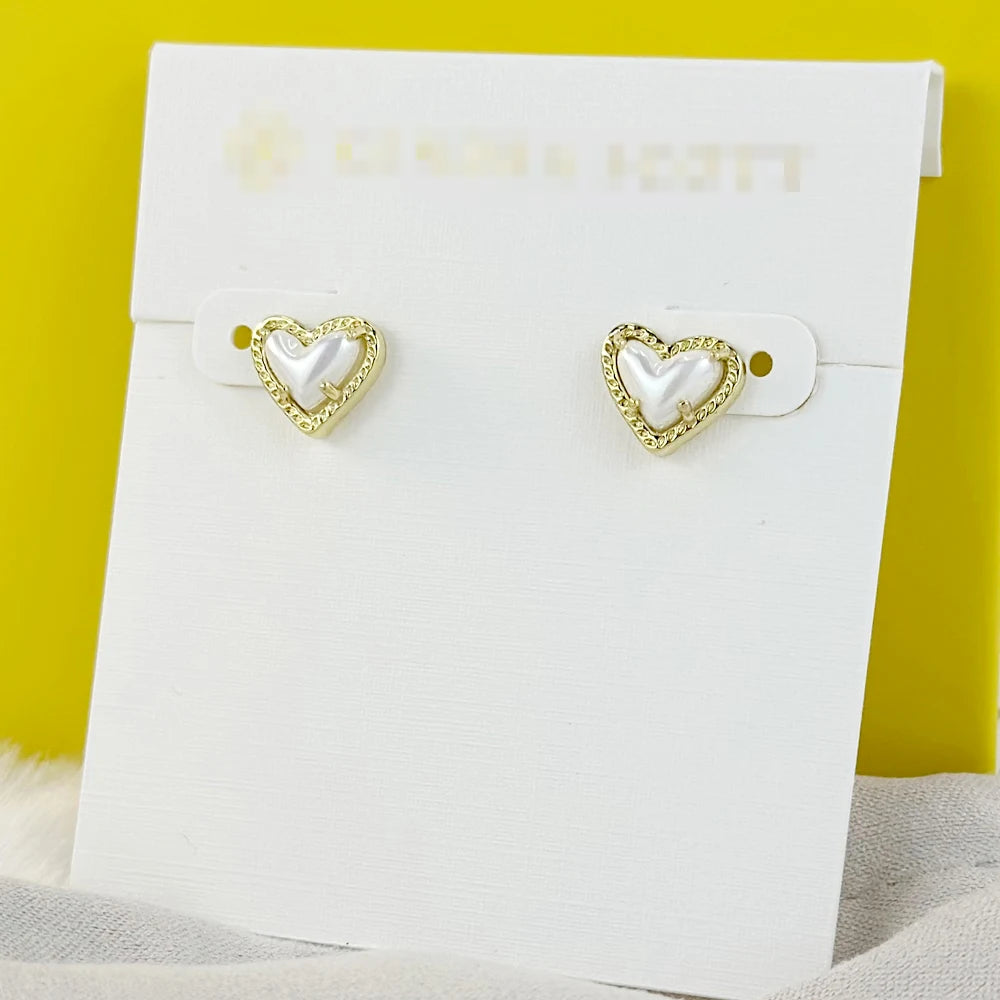 Kendra Scott Gold Heart Stud Earrings