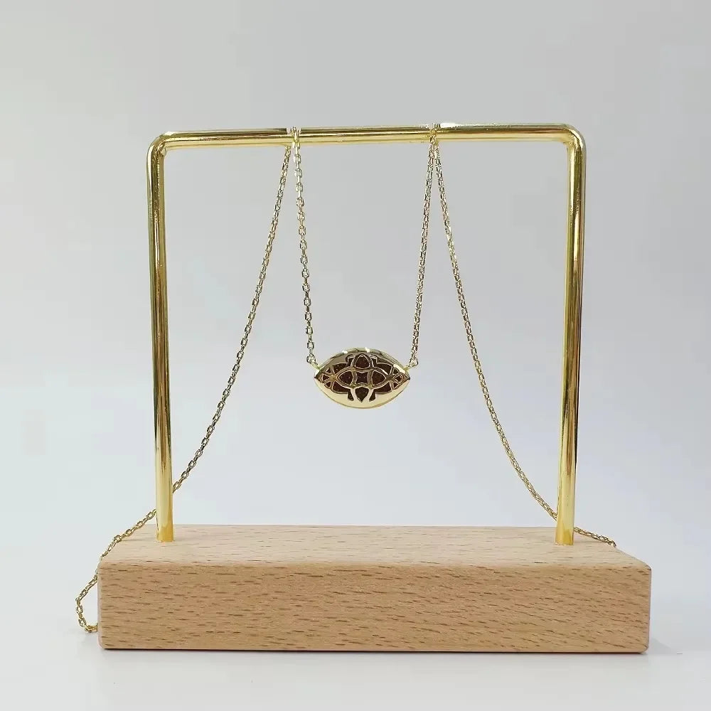 Kendra Scott Football Gold Short Pendant Necklace Goldstone