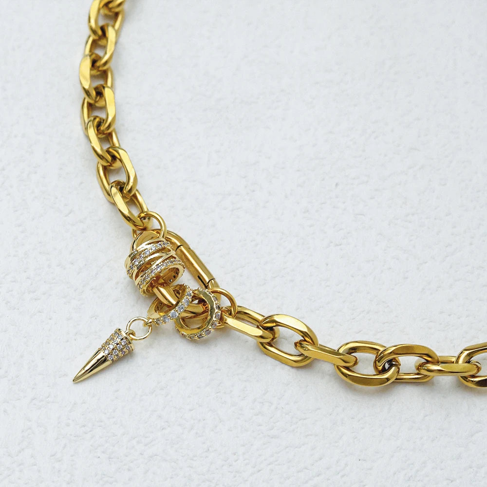 Luxury Gold Plated Zircon Choker Necklace