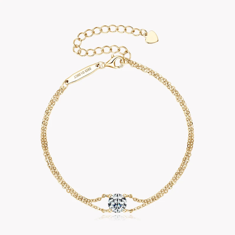 Starlight Double-Chain 1CT Moissanite Bracelet