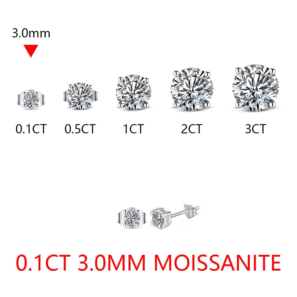 2 CT Moissanite Stud Earrings