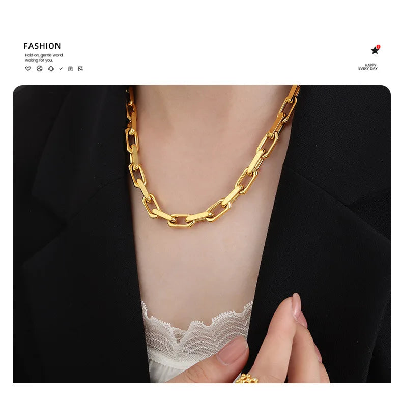 Gold-Plated Luxury Necklace & Bracelet Set