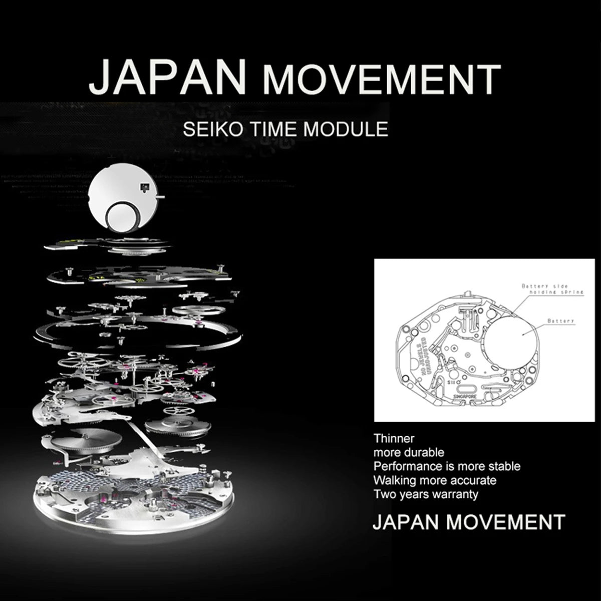 Luxury Women’s Waterproof Watch Japanese quartz movement