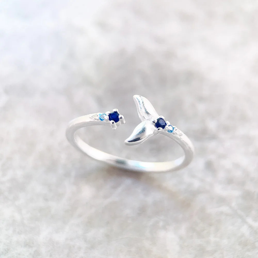 Dolphin Tail Silver Ring
