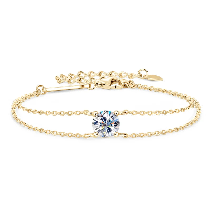 Starlight Double-Chain 1CT Moissanite Bracelet