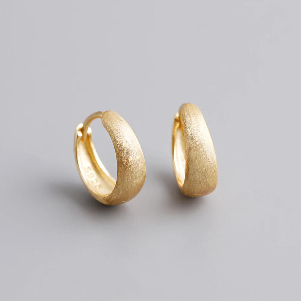 925 Silver Wide Hoop Earrings