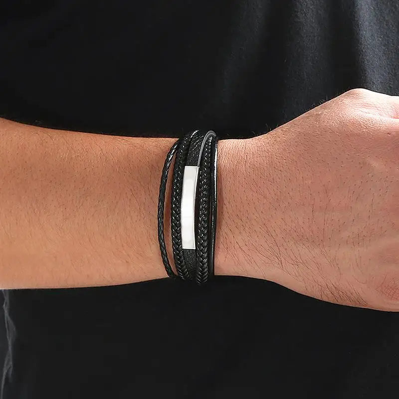 Multi-Layer Leather Bracelet Men