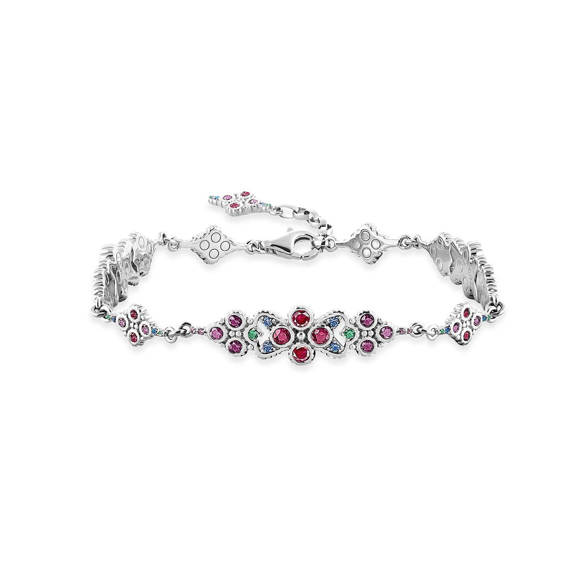 925 Sterling Silver Victorian-Style Link Bracelet | Vintage Royal Jewelry for Women