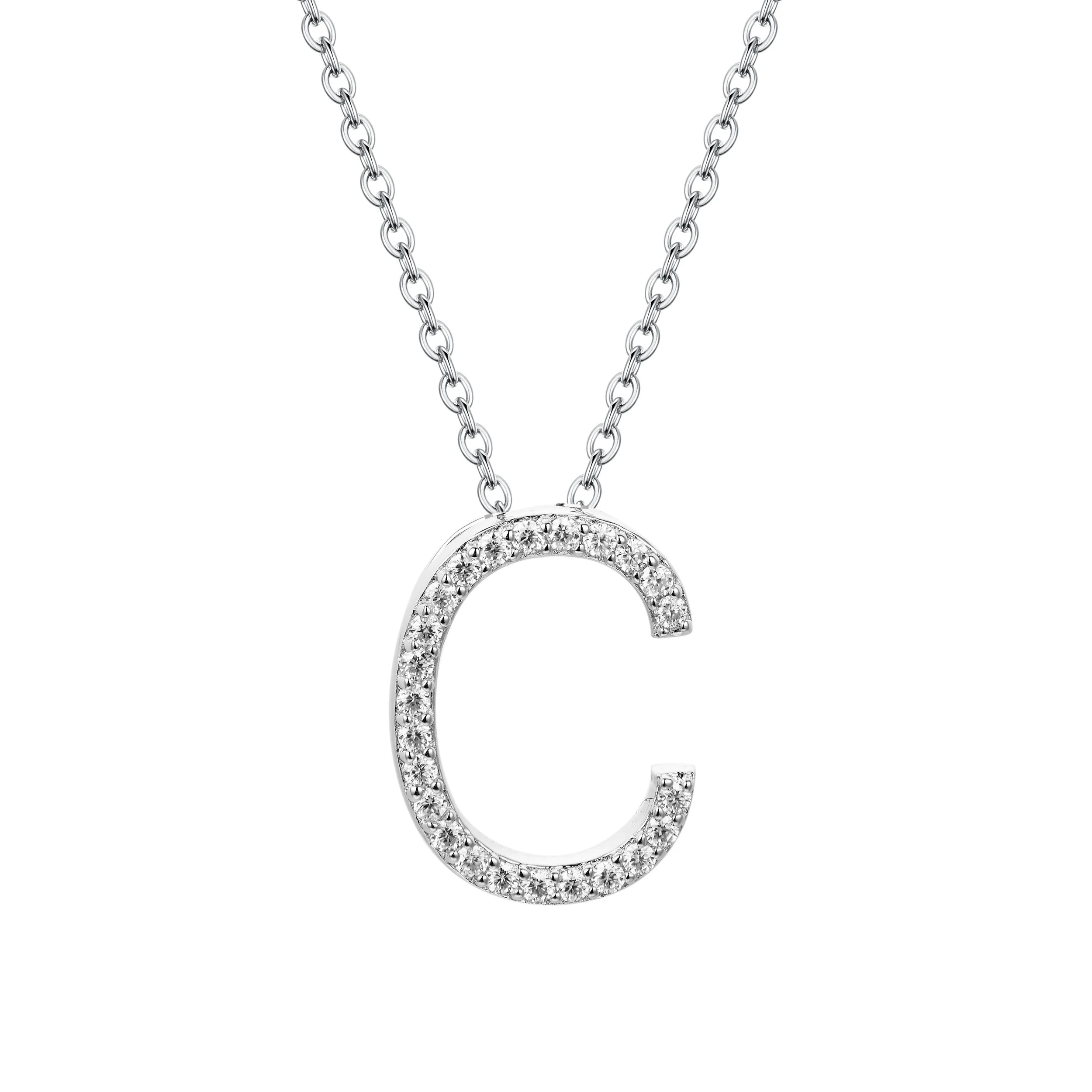 Moissanite Letter Pendant 925