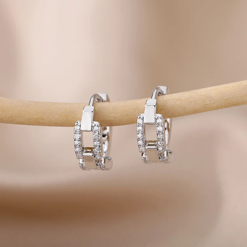 Zircon Luxury Hoop Earrings