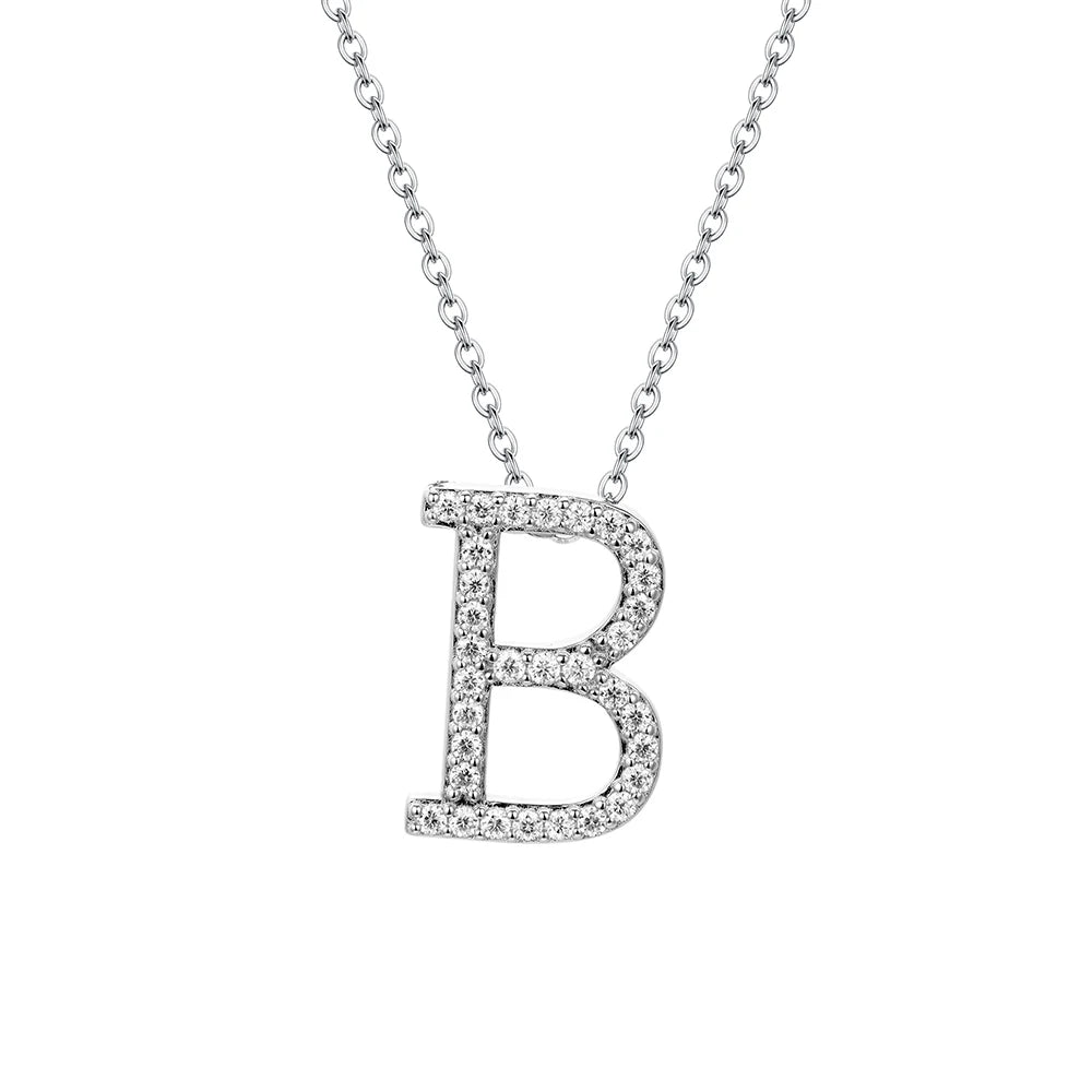 Moissanite Letter Pendant 925