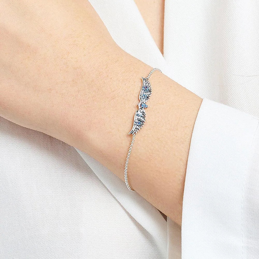 925 Sterling Silver Phoenix Wing Charm Bracelet | Bohemian Jewelry for Women
