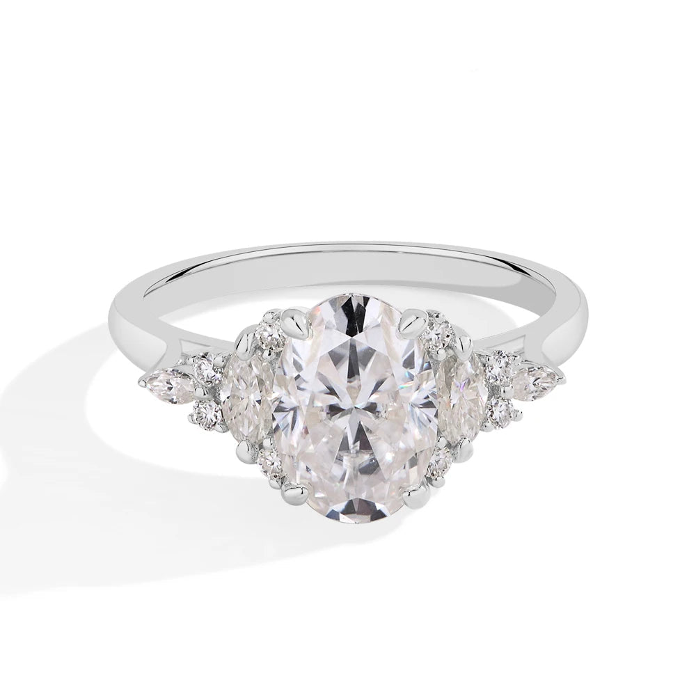 2.5CT Oval Moissanite Diamond Ring in Gold