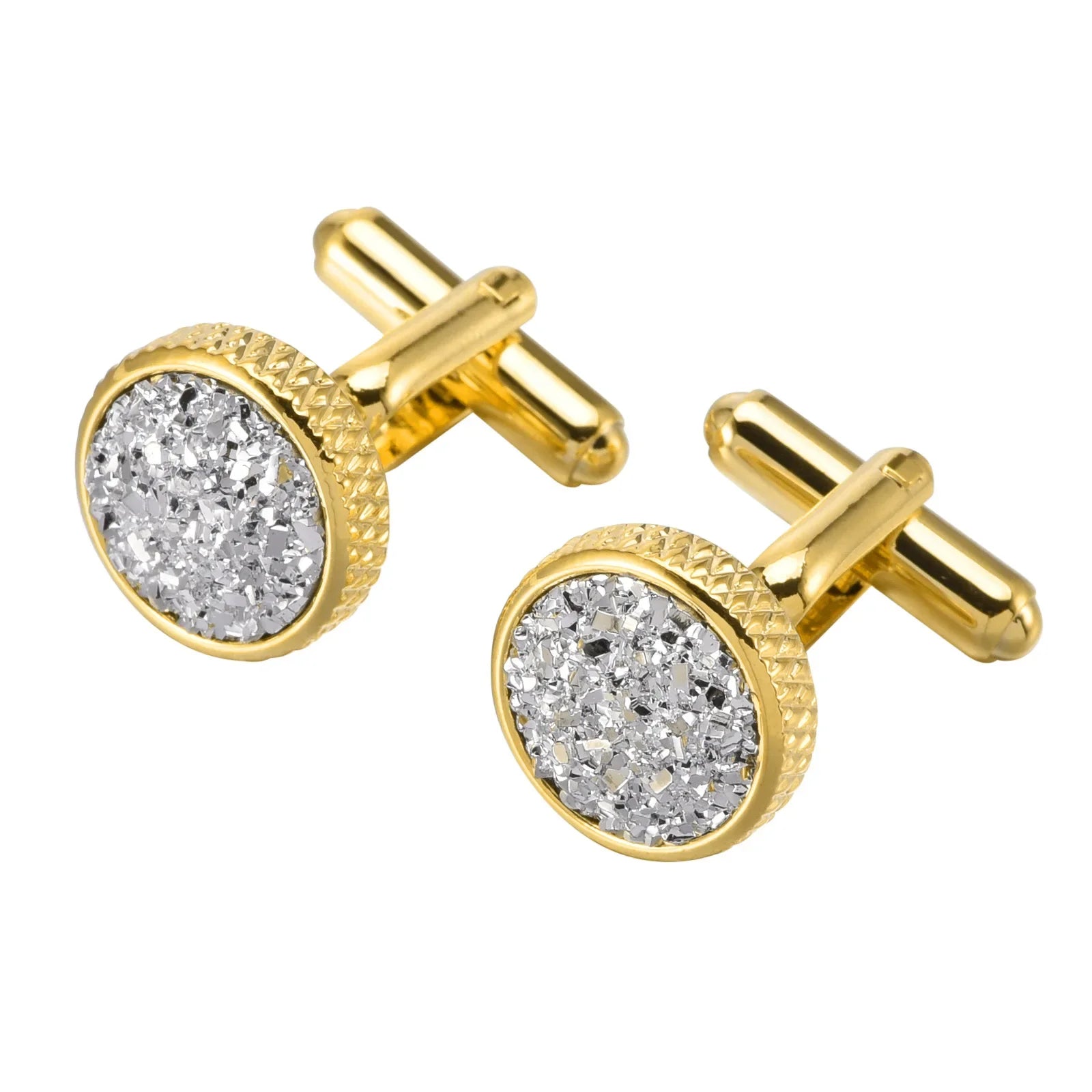 Crystal Round Cufflinks