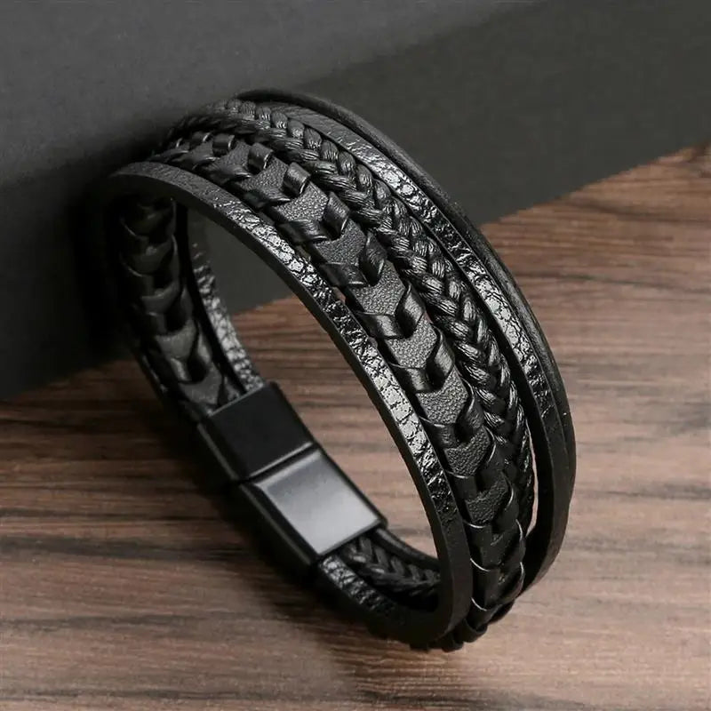 Hand-Woven Leather Bracelet Men