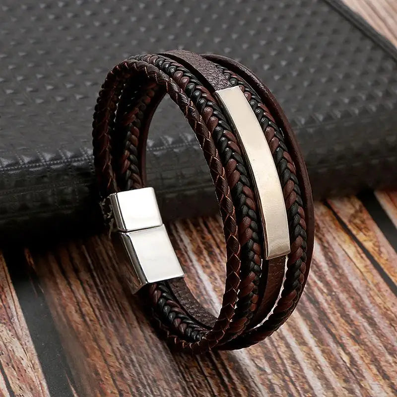 Multi-Layer Leather Bracelet Men