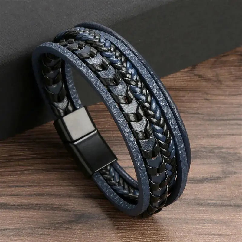 Hand-Woven Leather Bracelet Men
