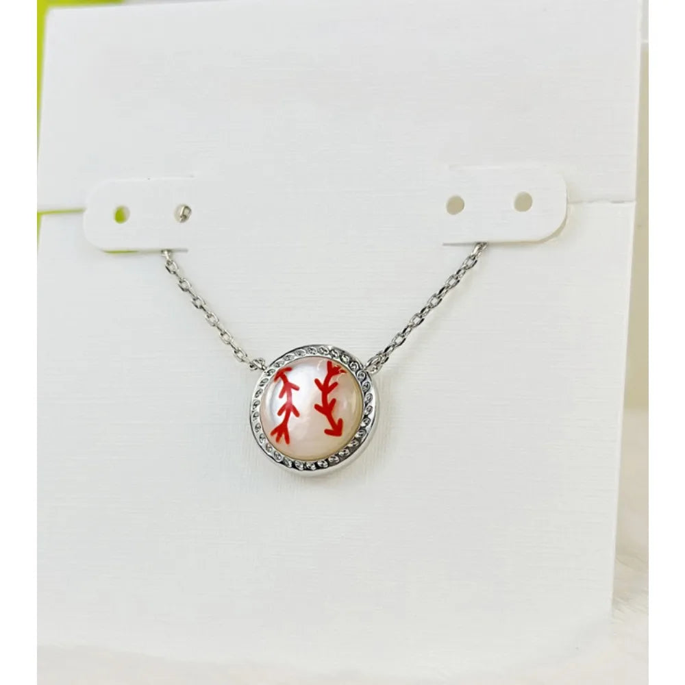 Kendra Scott Ivory Mother-of-Peal Baseball Short Pendant Necklace