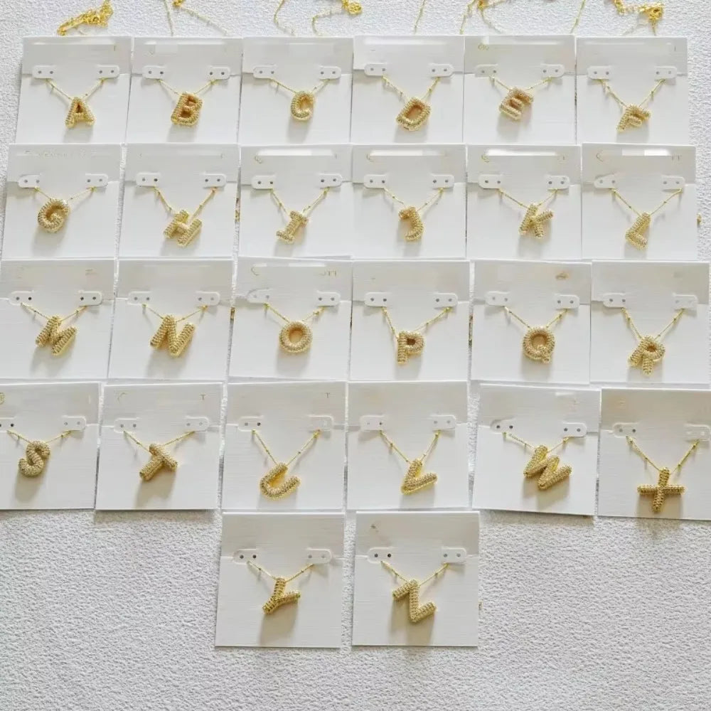 Kendra Scott Gold Initial Letter Necklace – 26 Zircon Alphabet Pendants