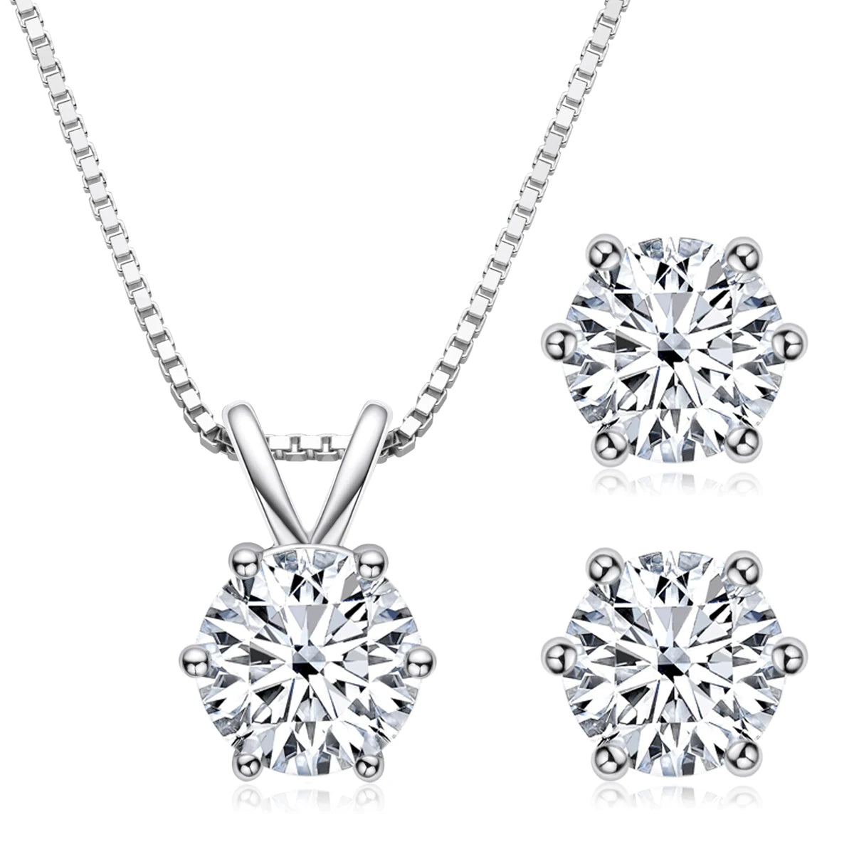Celestial Dream Duo Moissanite Pendant Necklace & Earrings