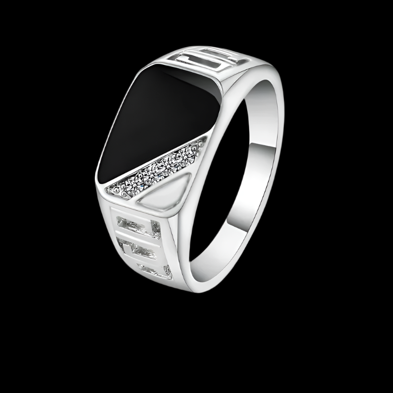 Ajax Men's Ring | Sterling Silver with Rhinestones