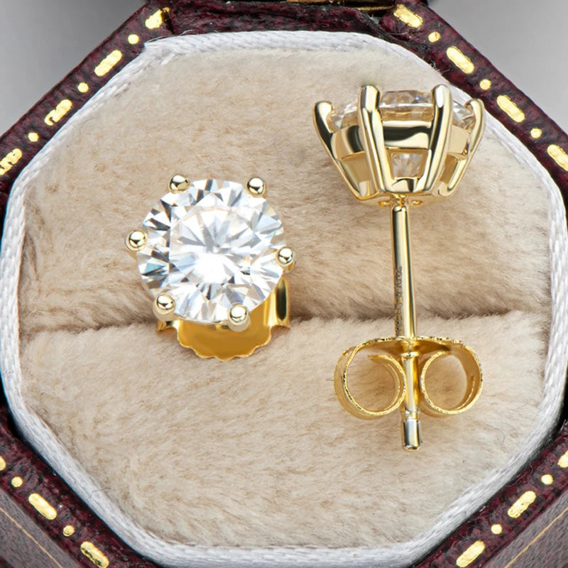 Moissanite 925 Silver Stud Earrings