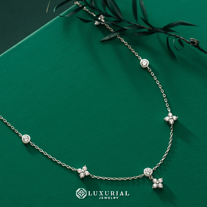 Moissanite Flower Necklace