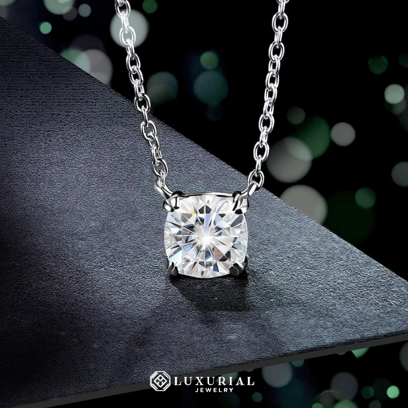 Cushion Cut Moissanite Pendant