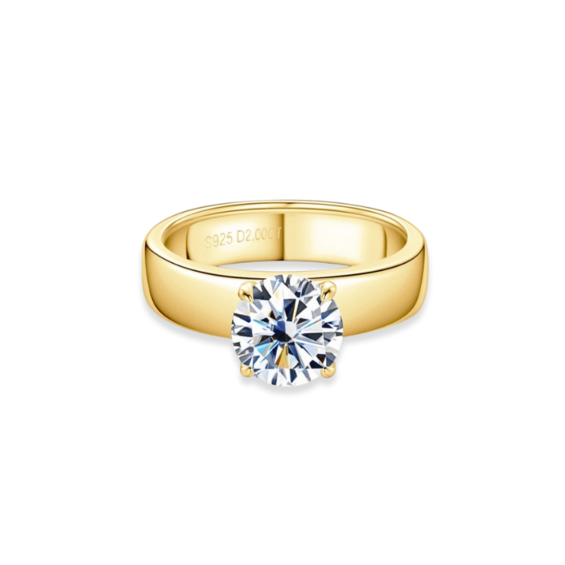 18k Gold Plated Moissanite Wedding Ring