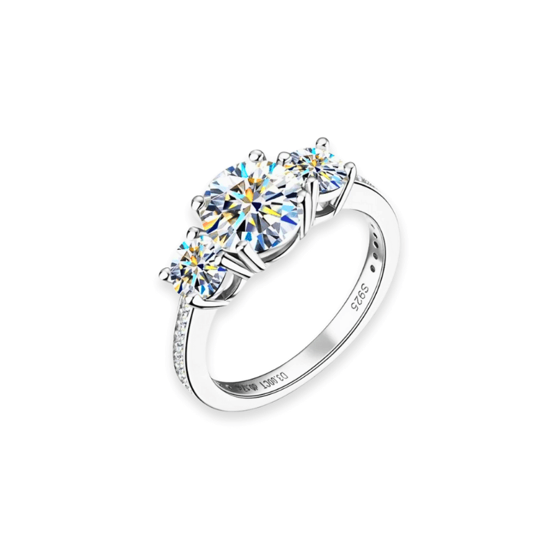 3-Stone Moissanite Wedding Ring for Women